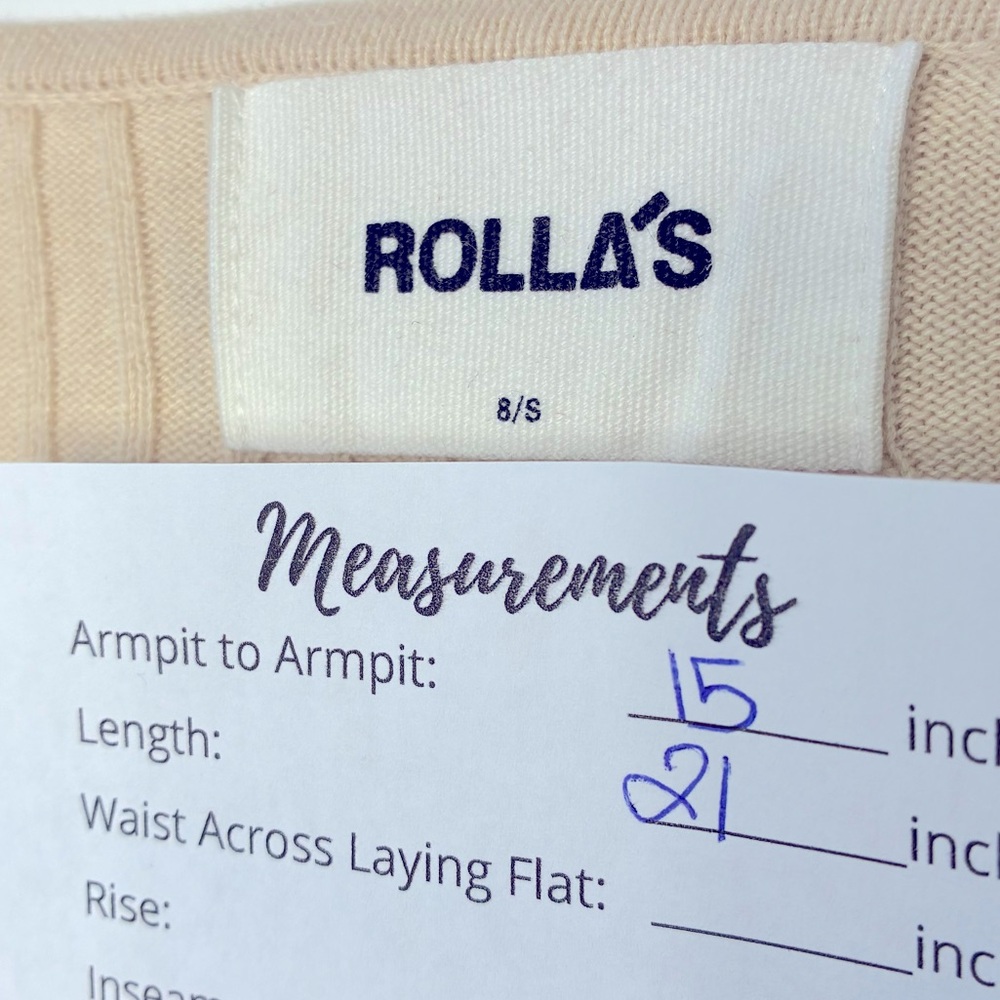 ROLLA'S Natural Ribbed Sweater Size 8/S #0028 - Picture 9 of 14